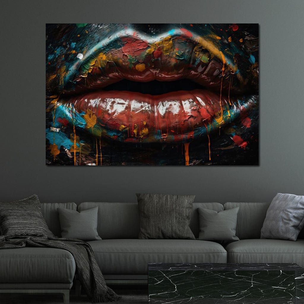 Sensual Women Lips Graffiti Canvas Wall Art