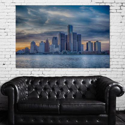 Detroit Skyline Canvas Wall Art