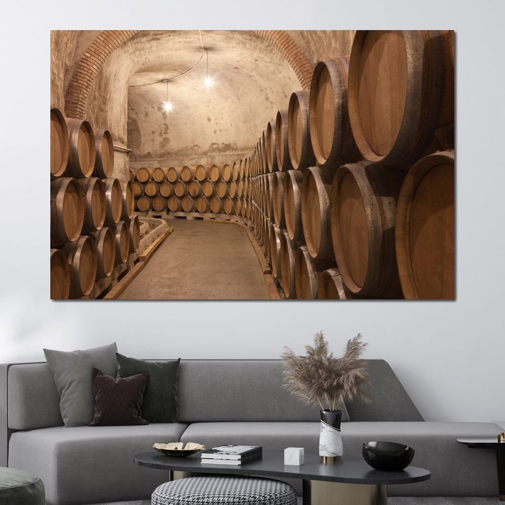 Barrels of Wine Canvas Wall Art