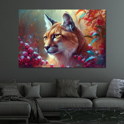 Winter Puma Canvas Wall Art