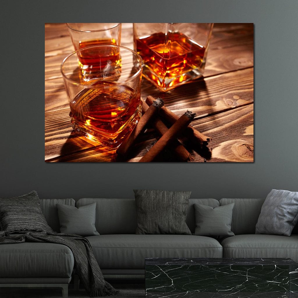 Cognac & Cigars Canvas Wall Art