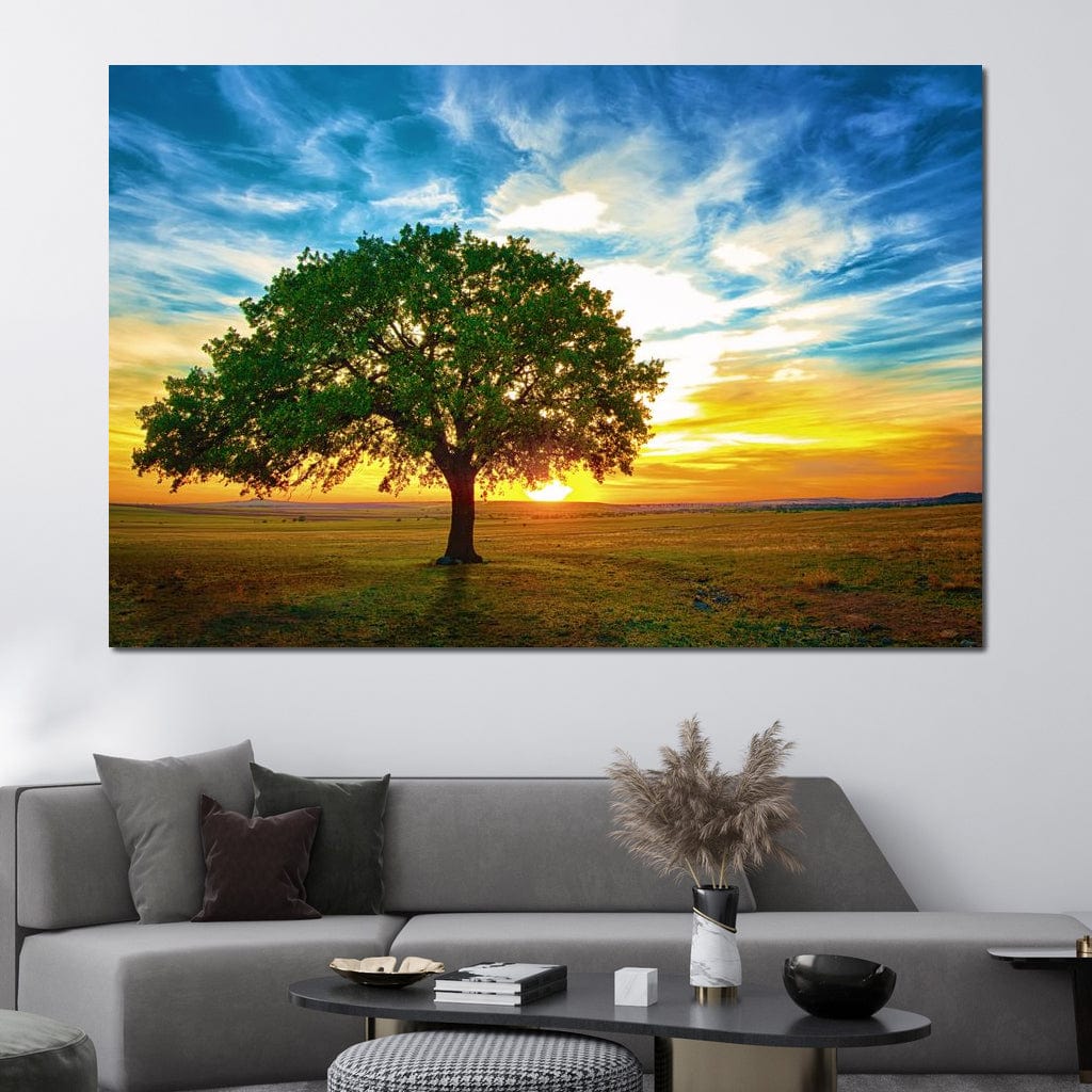 Sunrise Tree Canvas Wall Art