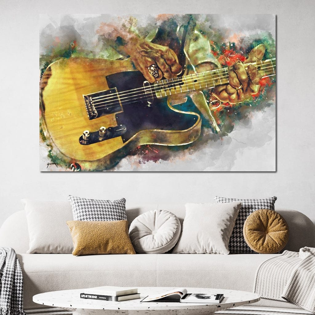 Keith Richards' Electric Guitar Canvas Wall Art