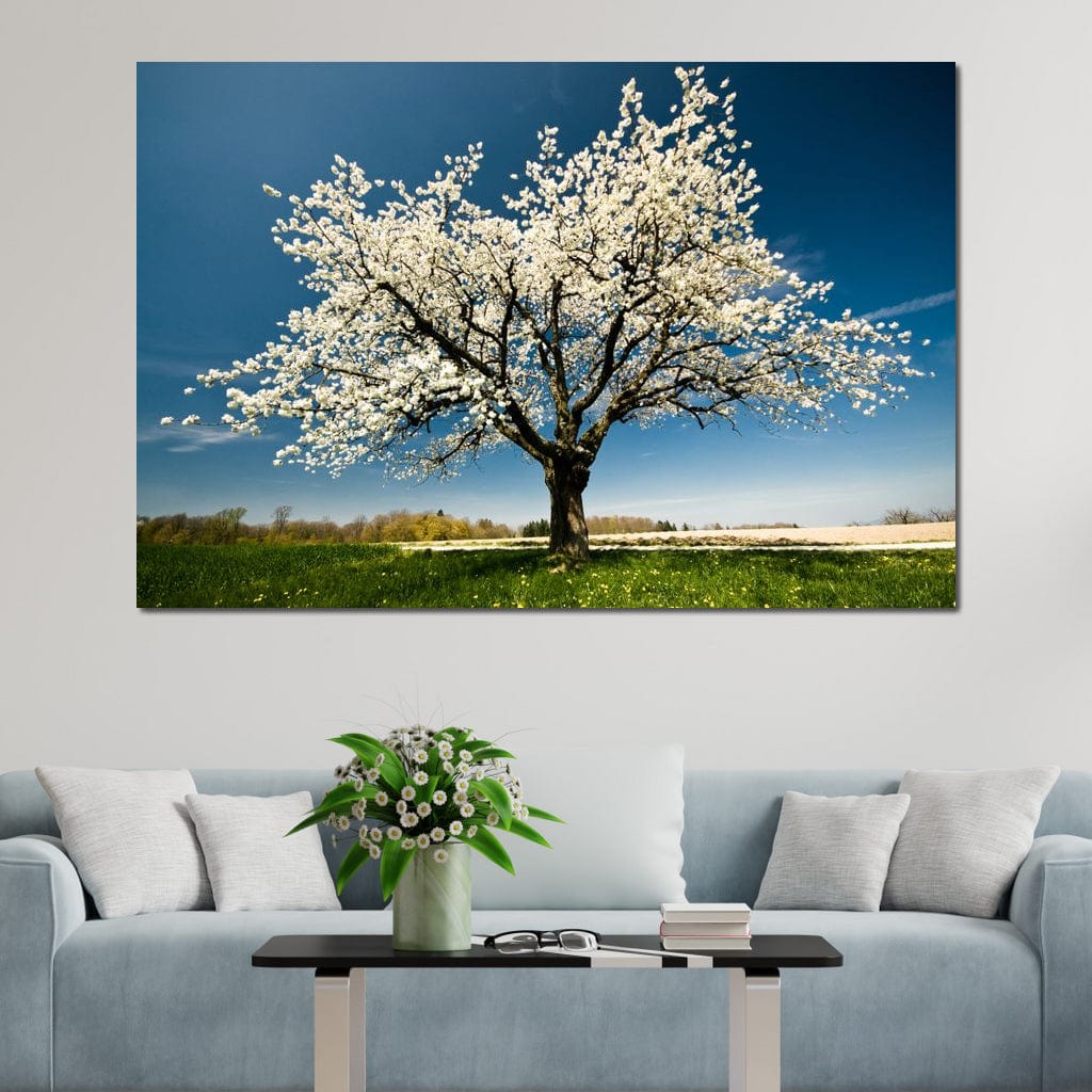 White Tree Canvas Wall Art