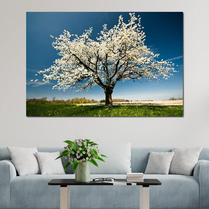 White Tree Canvas Wall Art