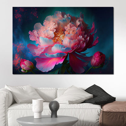 Peonie Flower 1 Canvas Wall Art