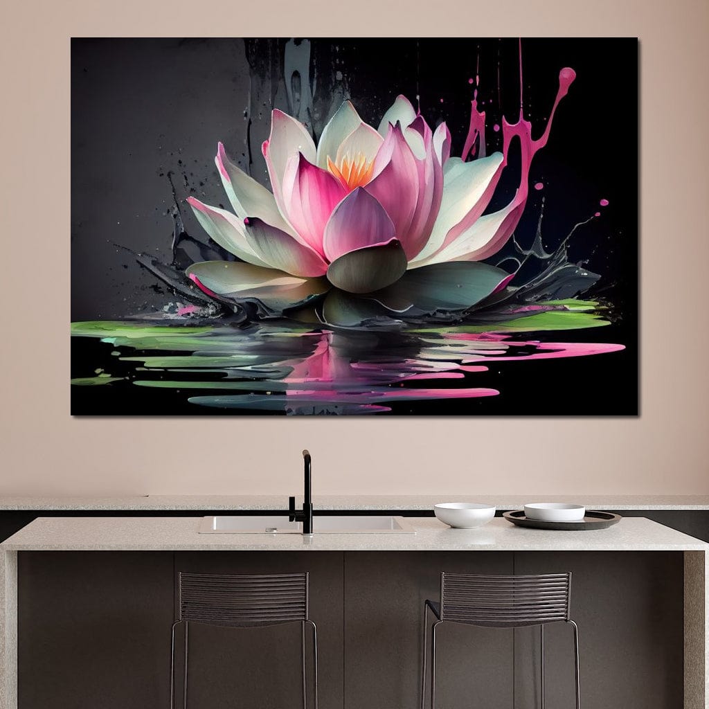 Watercolor Lotus Flower Canvas Wall Art