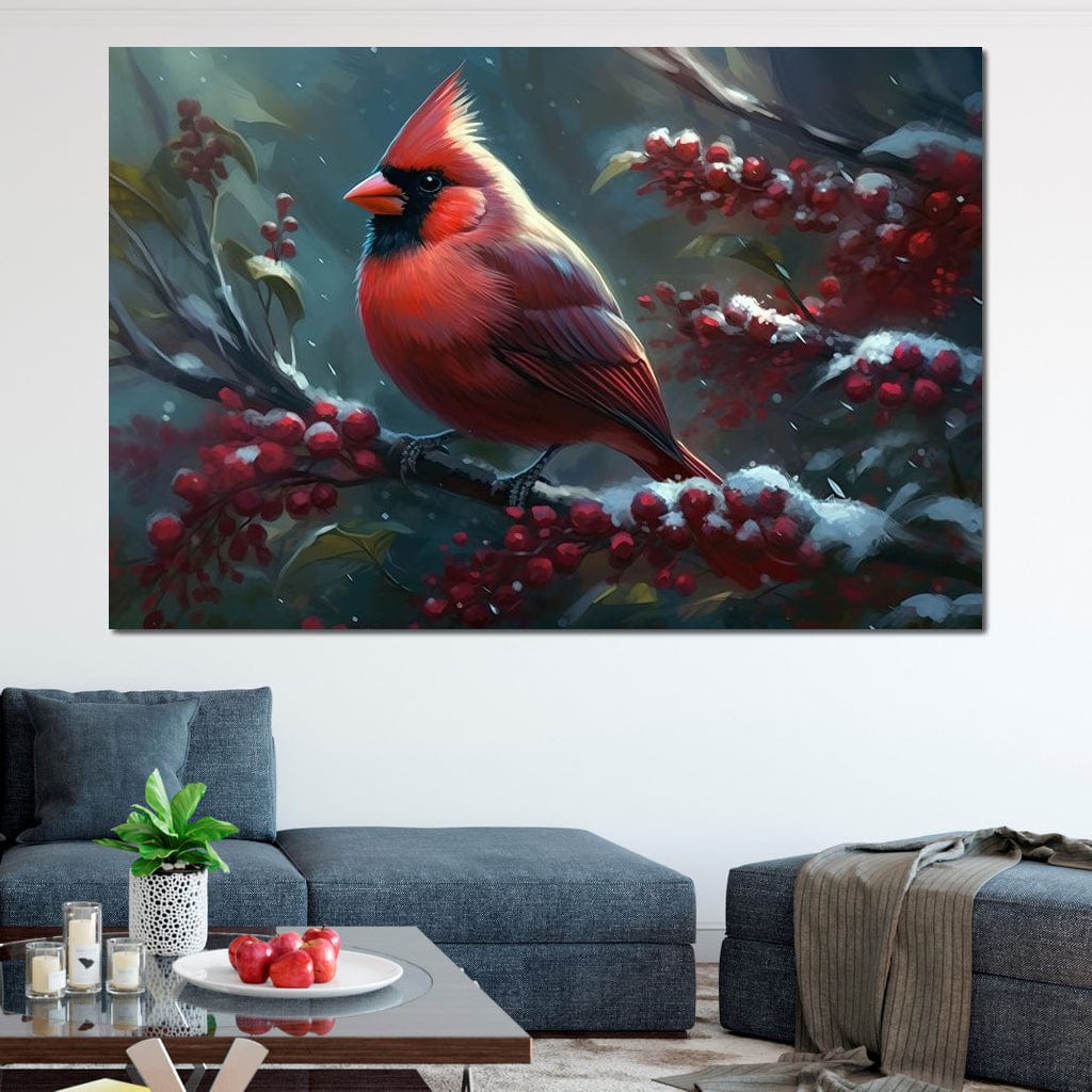 Winter Cardinal Canvas Wall Art