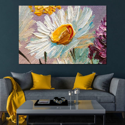 White Daisy Canvas Wall Art