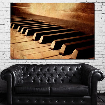 Vintage Piano Keys Canvas Wall Art