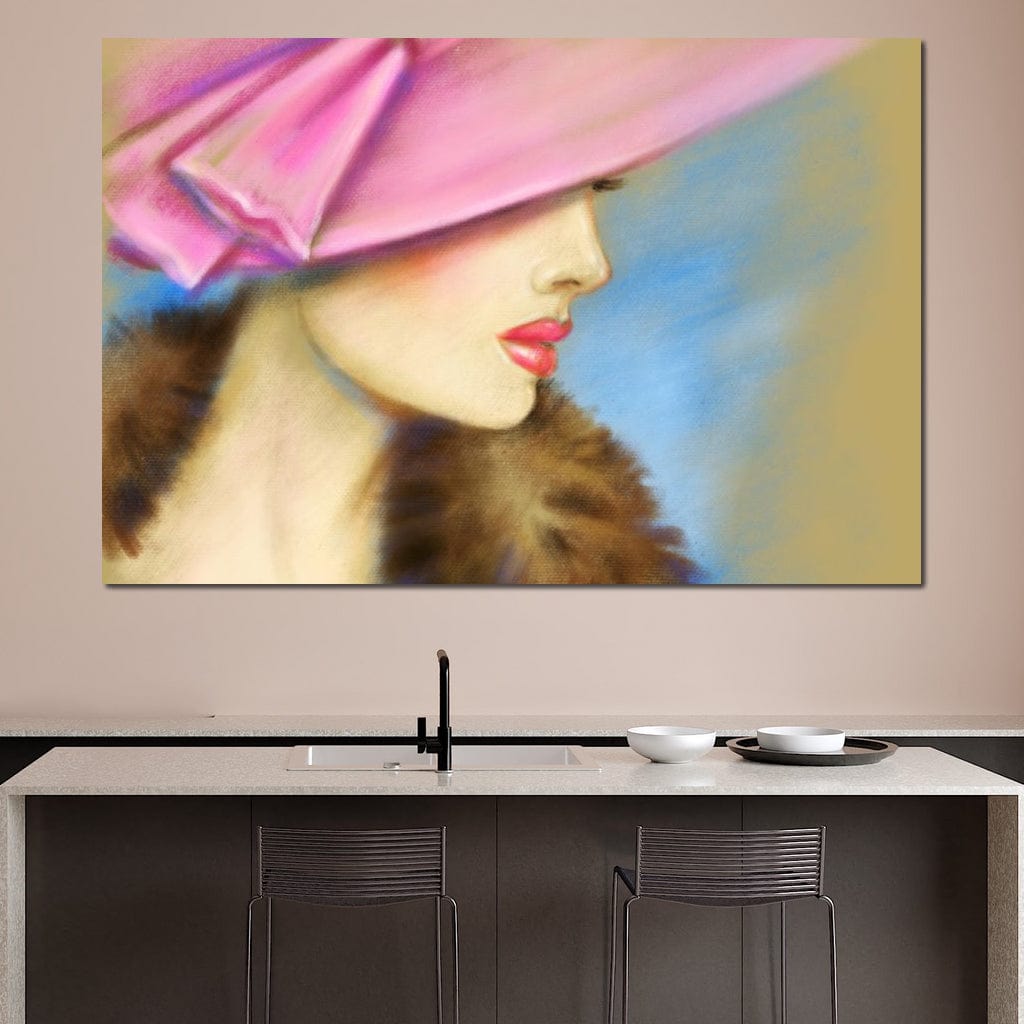 Pink Hat Fashion Canvas Wall Art
