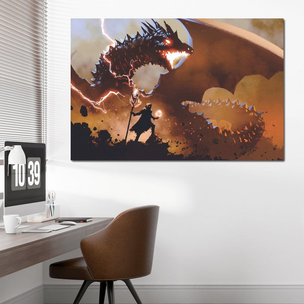 Black Magic Wizard Canvas Wall Art