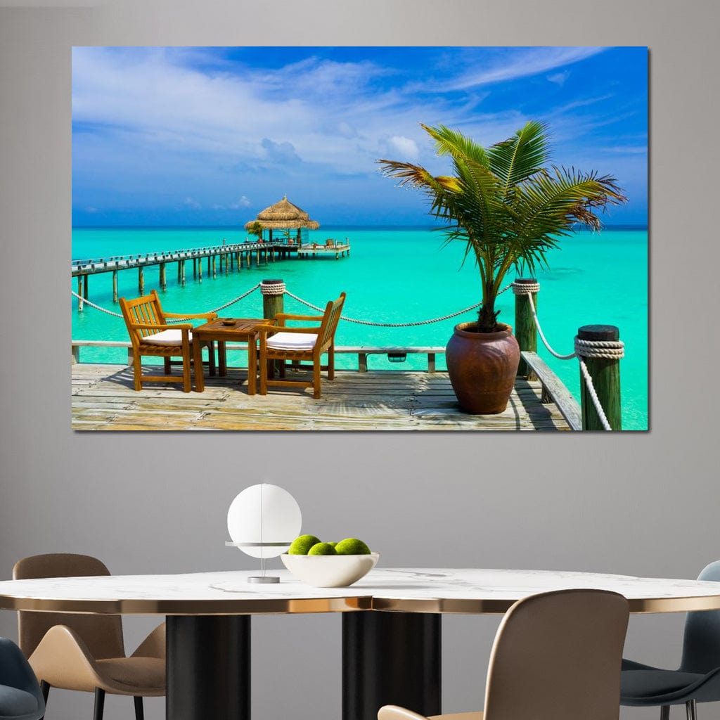 Coffee on the Beach Canvas Wall Art