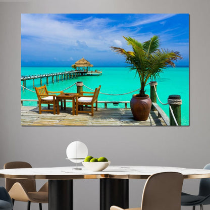 Coffee on the Beach Canvas Wall Art