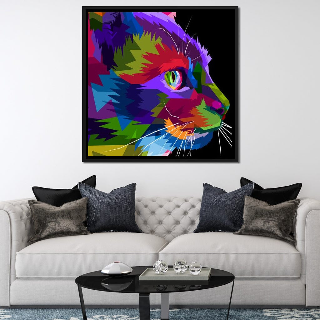 Pop Art Cat Canvas Wall Art