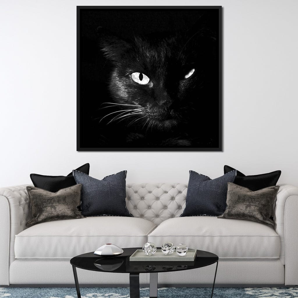 Black and White Cat Canvas Wall Art