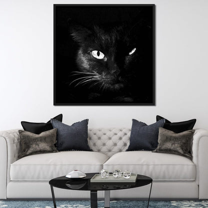 Black and White Cat Canvas Wall Art