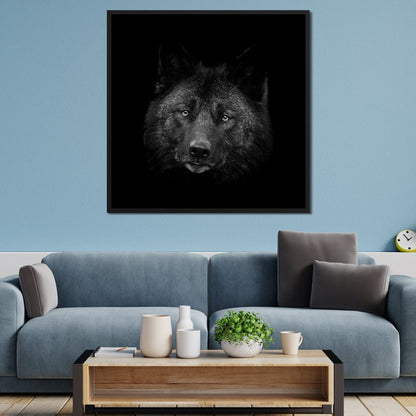 Black and White Wolf Canvas Wall Art