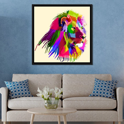 Pop Art Lion Canvas Wall Art