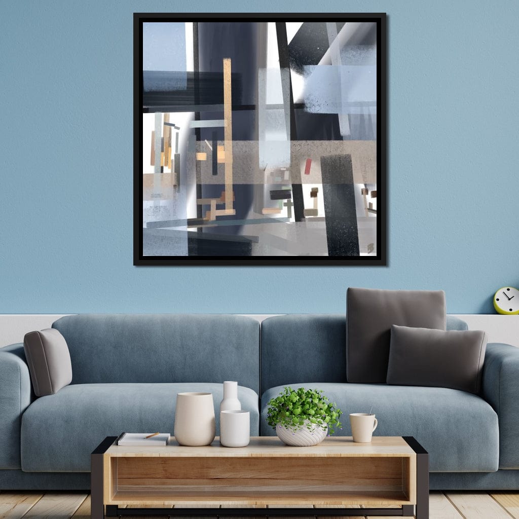 Glass and Tubular Steel Canvas Wall Art