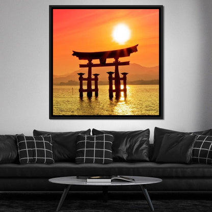 Torii Gate In Japan Canvas Wall Art