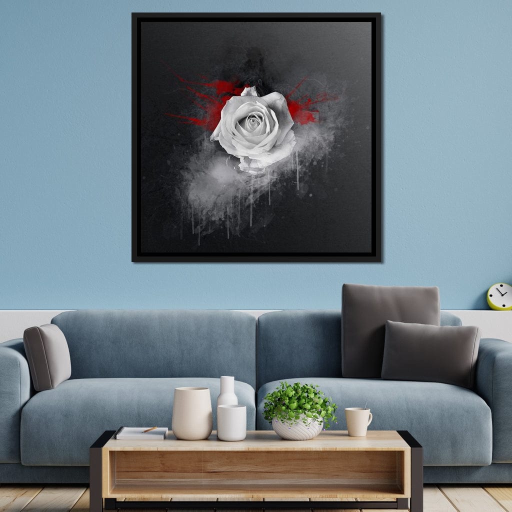 White Rose Canvas Wall Art