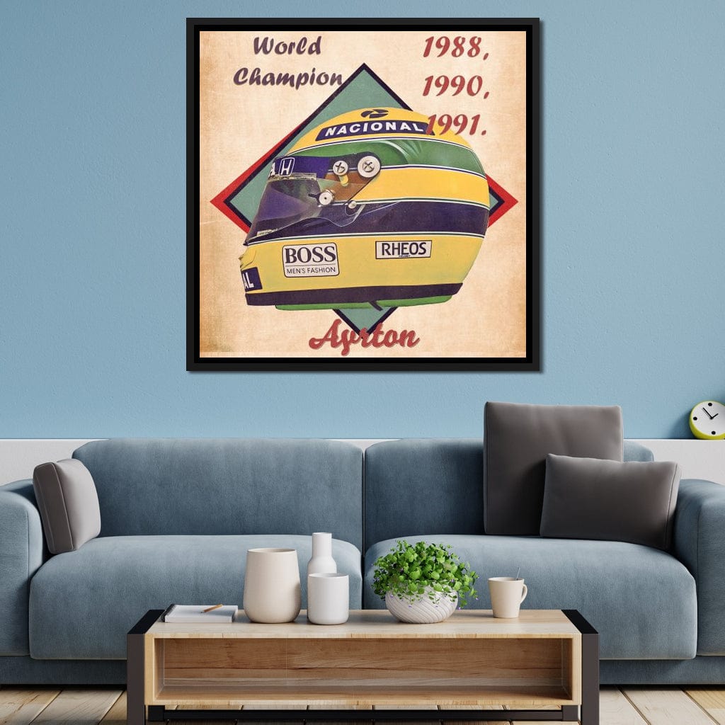 Ayrton Senna 1988 Helmet Canvas Wall Art