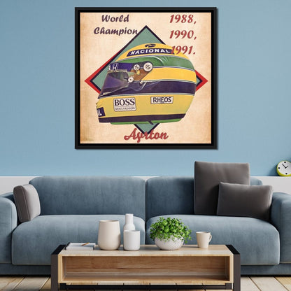 Ayrton Senna 1988 Helmet Canvas Wall Art