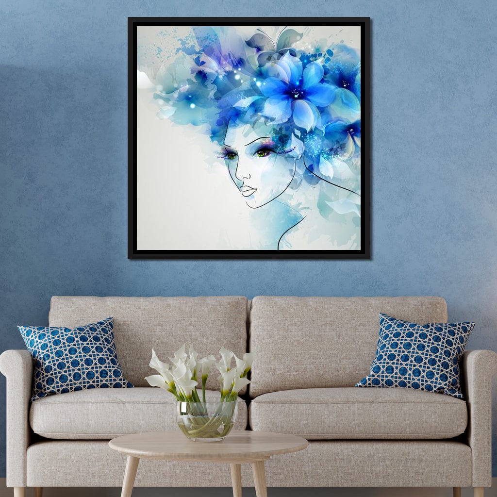 Woman with Floral Hat Canvas Wall Art