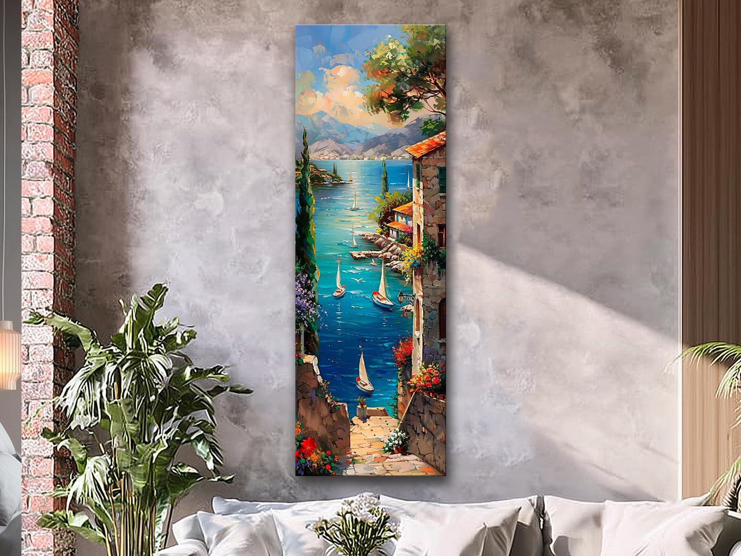 Lake Como Canvas Print - Sailboats on Lake Como Landscape | Framed & Ready to Hang