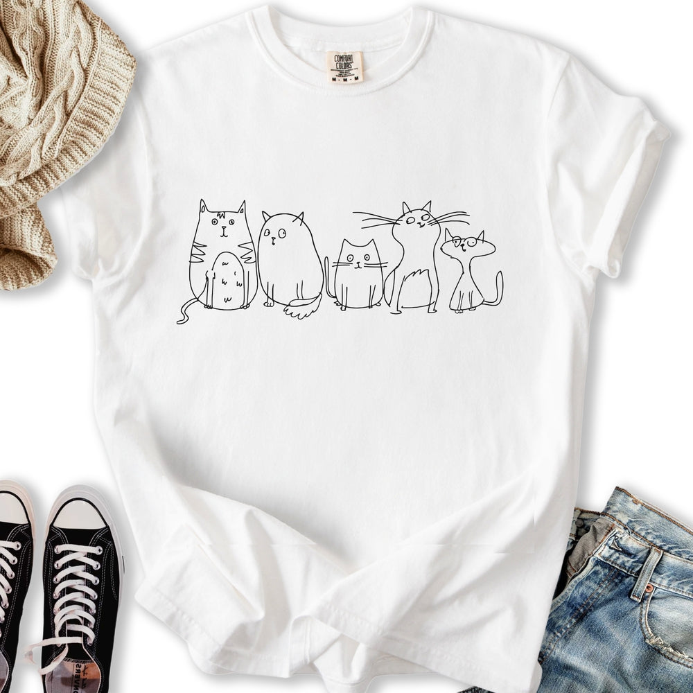 Vintage Cats Sketch Relaxed Tee