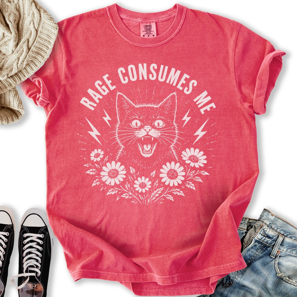 Rage Consumes Me Black Cat Relaxed Tee