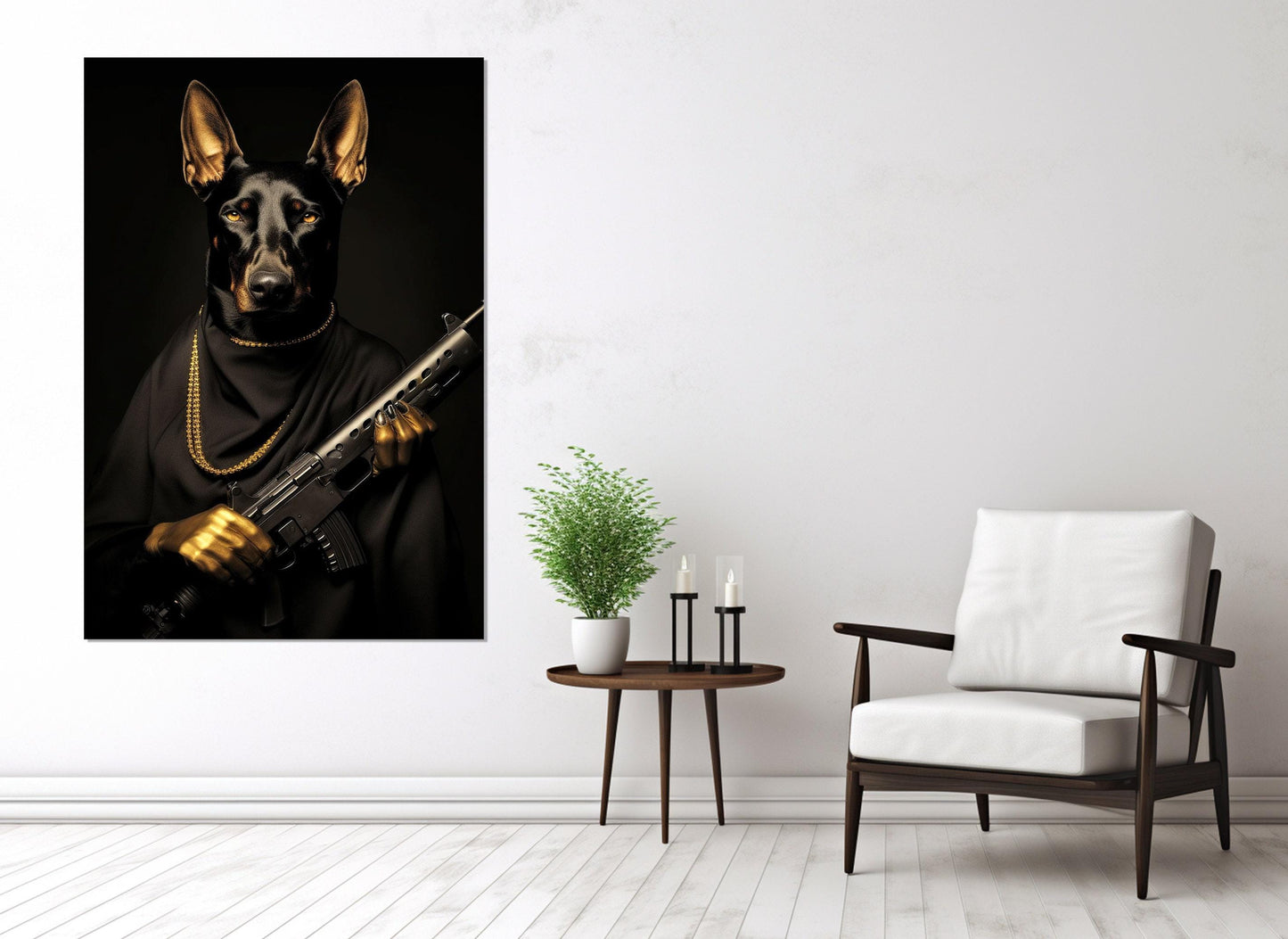 Doberman Canvas Print - Abstract Dog Art | Framed Cotton Canvas, Ready to Hang