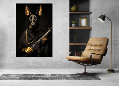 Doberman Canvas Print - Abstract Dog Art | Framed Cotton Canvas, Ready to Hang