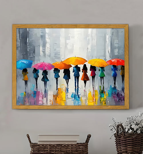 W158 Natural Wood Canvas – Abstract Art | Perfect for Living Room & Office
