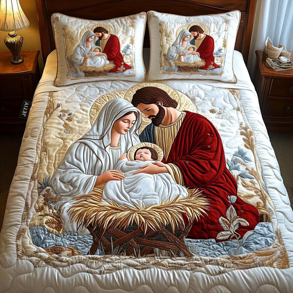 Single (59'' x 70'') /Radiant Blessing 3-Piece Quilted Bedding Set