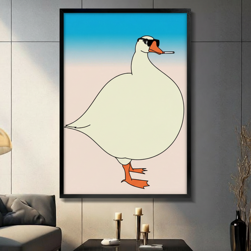 Cool Goose Canvas Wall Art – Funny Retro Decor