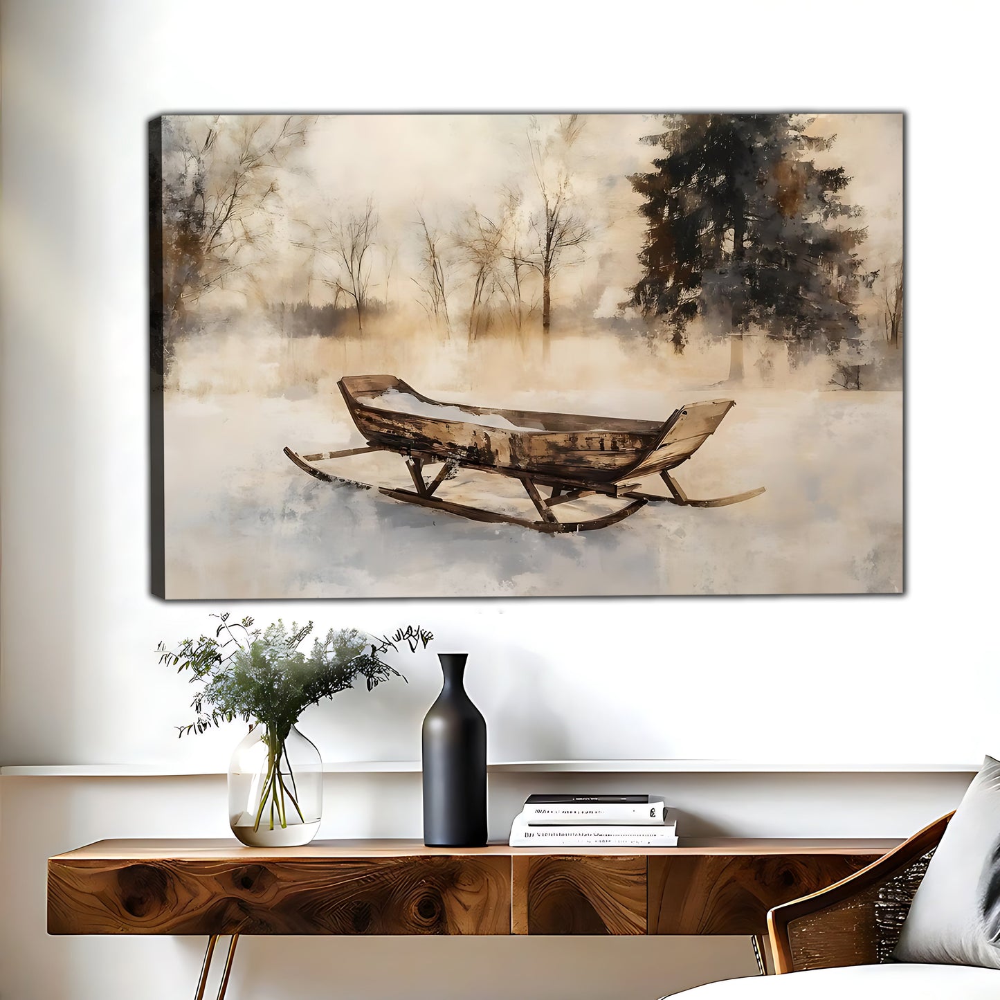 W407 Natural Wood Grain Canvas Decorative Painting – Abstract Art | Ideal for Living Rooms and Offices