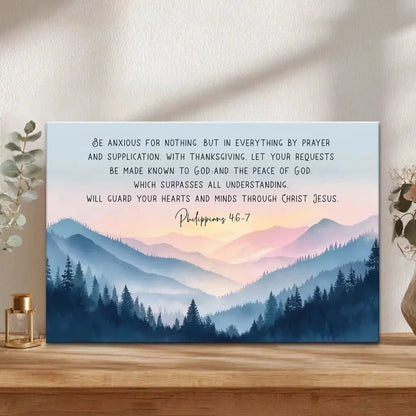 be anxious for nothing philippians 4 6 7 wall art canvas (Landscape)
