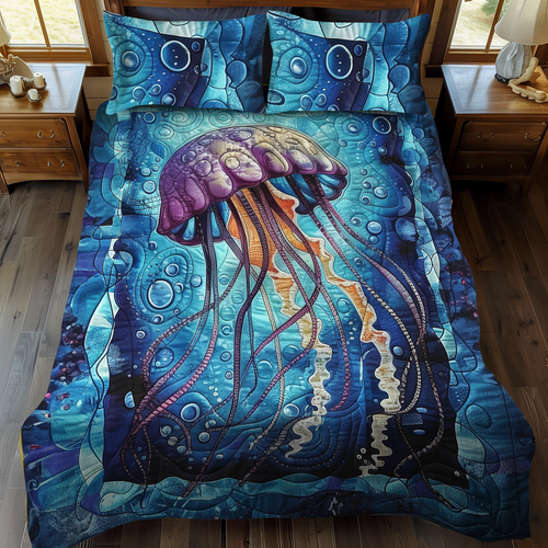 Ocean Whispers 3-Piece Quilted Bedding Set - Single (59" x 70")