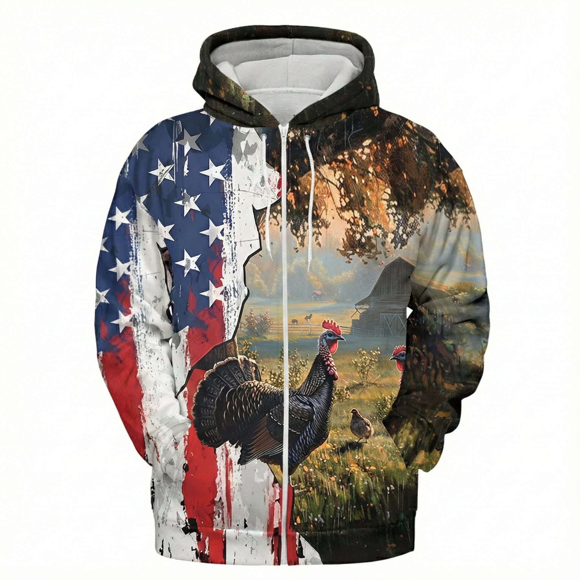 Realistic Patriotic Turkey Peaceful All Over Print Shirt