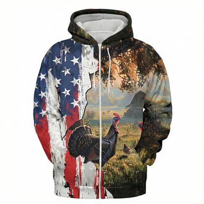 Realistic Patriotic Turkey Peaceful All Over Print Shirt