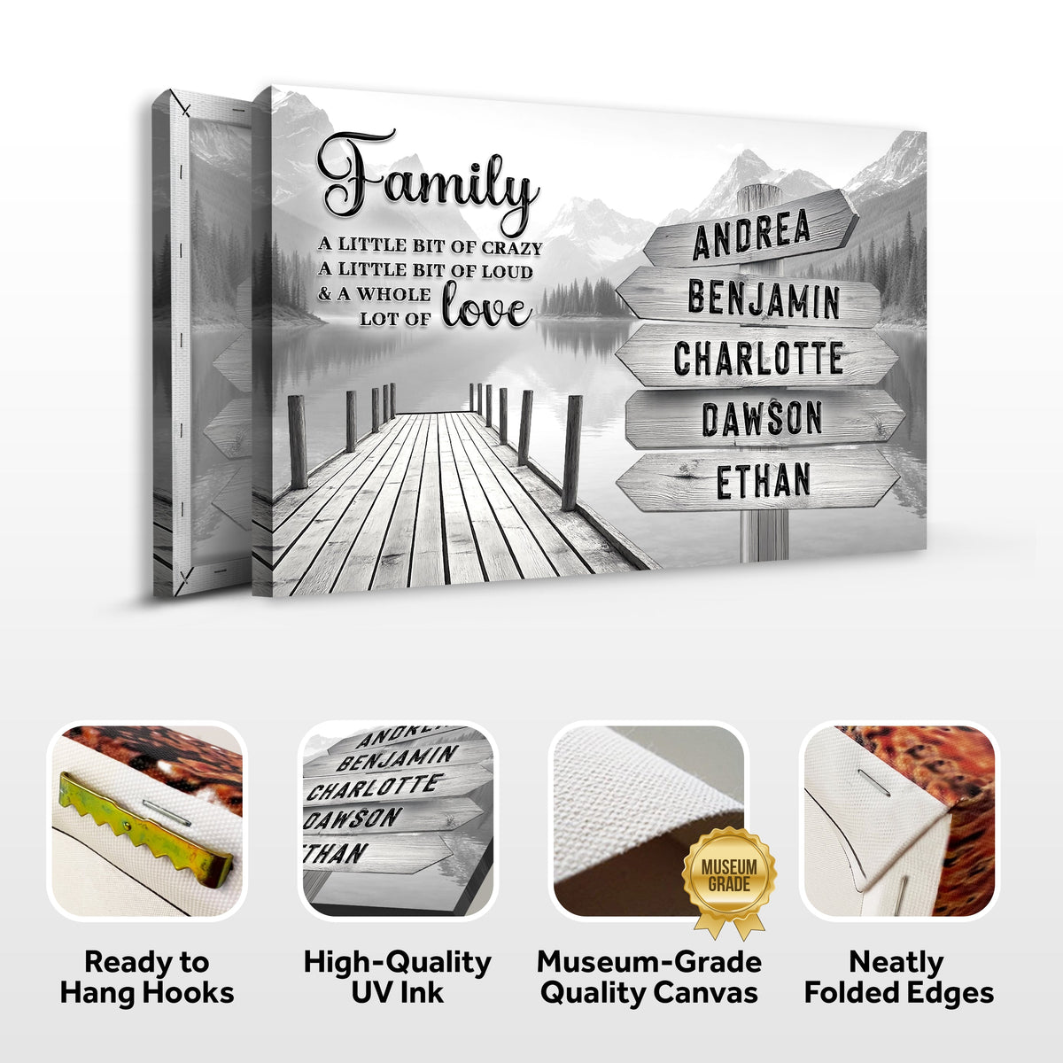Family A Whole Lot Of Love Grey Wall Sign
