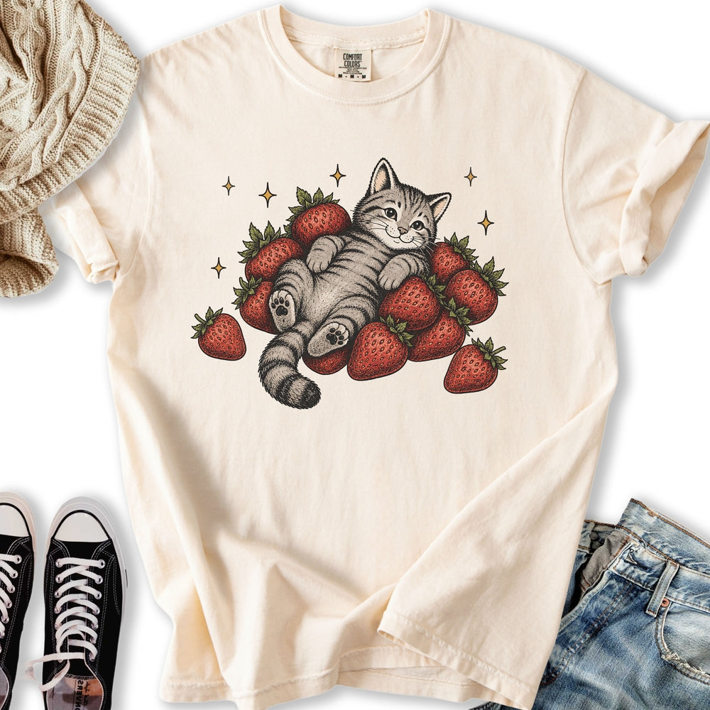 Strawberry Cat Relaxed Tee