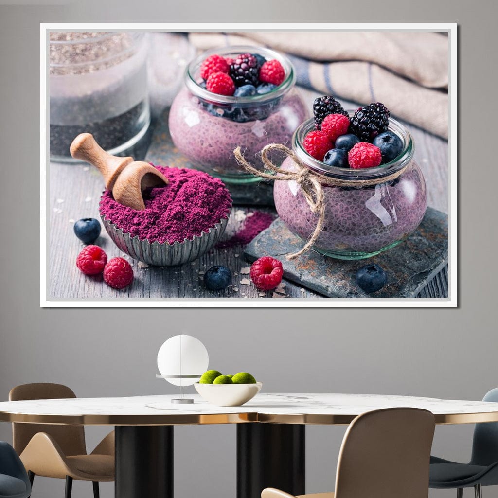Chia Seeds & Acai Pudding Canvas Wall Art