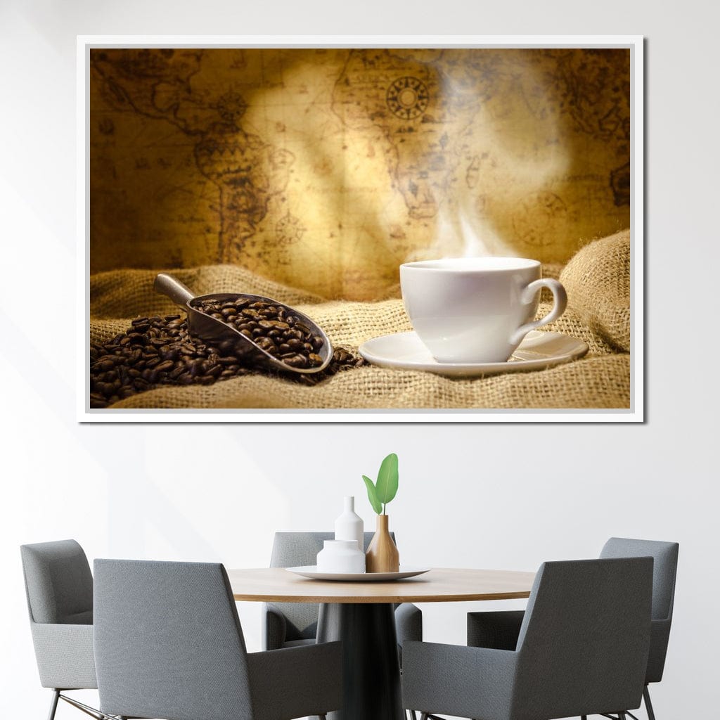 World of Coffee Canvas Wall Art