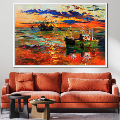 Fishing Boats Canvas Wall Art