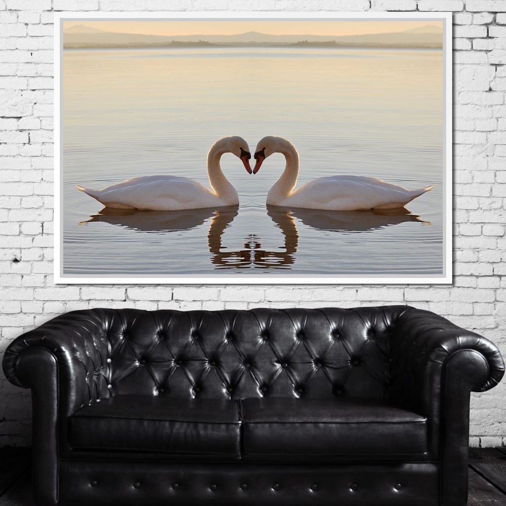 Swans On The Lake Canvas Wall Art