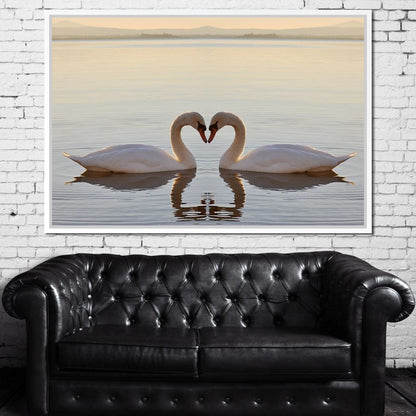 Swans On The Lake Canvas Wall Art