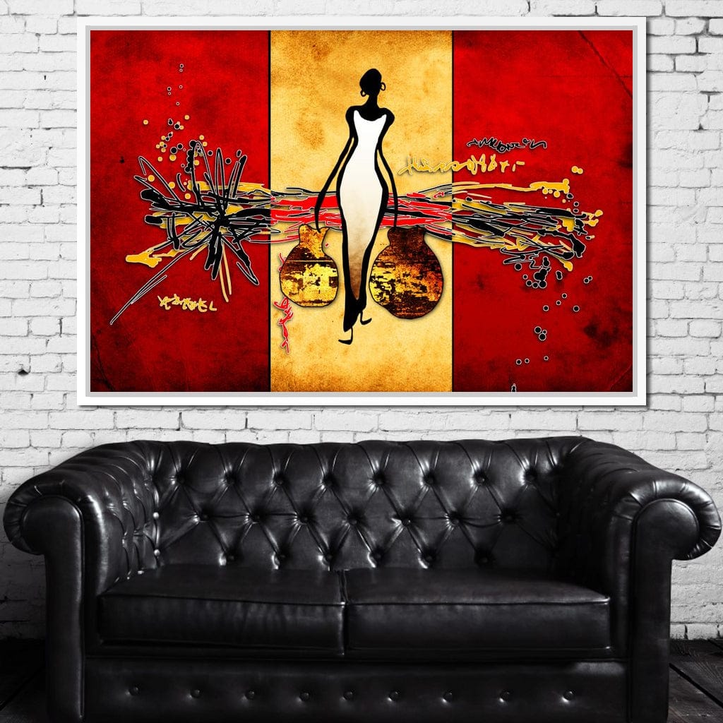 African Silhouette Canvas Wall Art